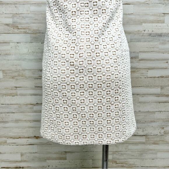 Tibi Sonoran Sleeveless Eyelet Shift Dress Size 0 Ivory Overlay Neutral Cotton - Picture 11 of 15